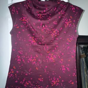 Ann Taylor Floral Blouse - Purple and Pink